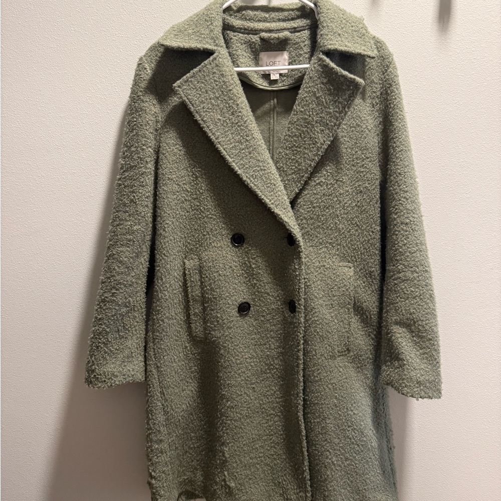 Loft Faux-sherpa calf-length coat